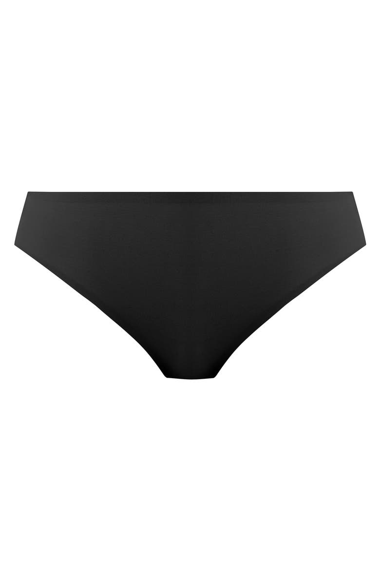 Smoothease Lace Invisible Stretch Thong, Alternate, color, BLACK