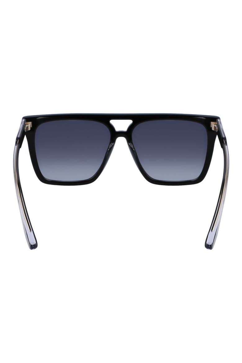 57mm Gradient Navigator Sunglasses, Alternate, color, BLACK