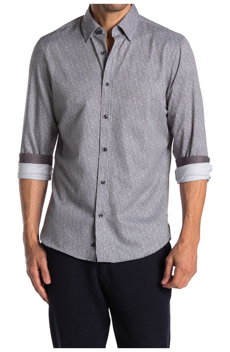 Brooklyn Brigade Leaf Print Performance Shirt, Main, color, 