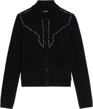 Zadig & Voltaire Adany Stud Detail Wool & Cashmere Cardigan