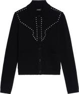 Zadig & Voltaire Adany Stud Detail Wool & Cashmere Cardigan
