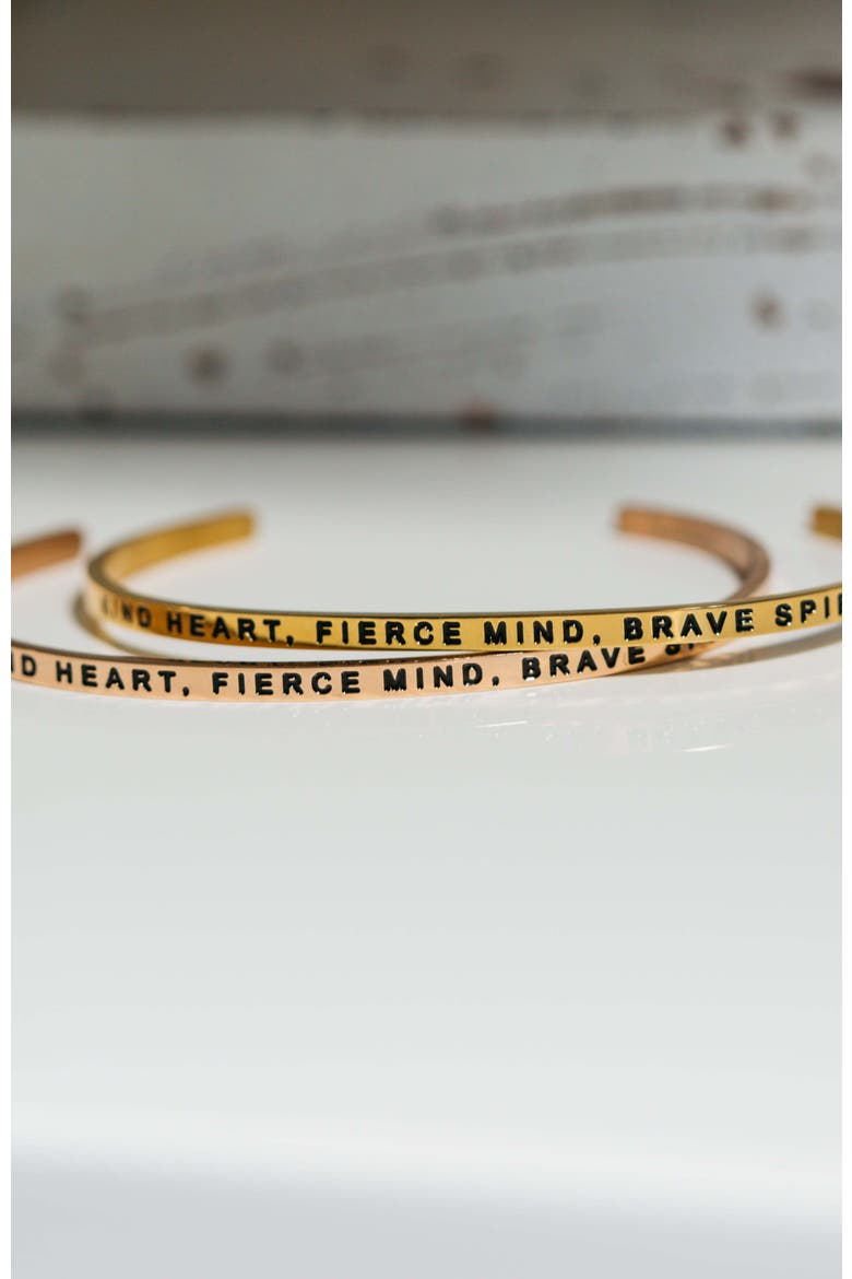 Kind Heart, Fierce Mind, Brave Spirit bracelet, Alternate, color, Outside - Yellow Gold