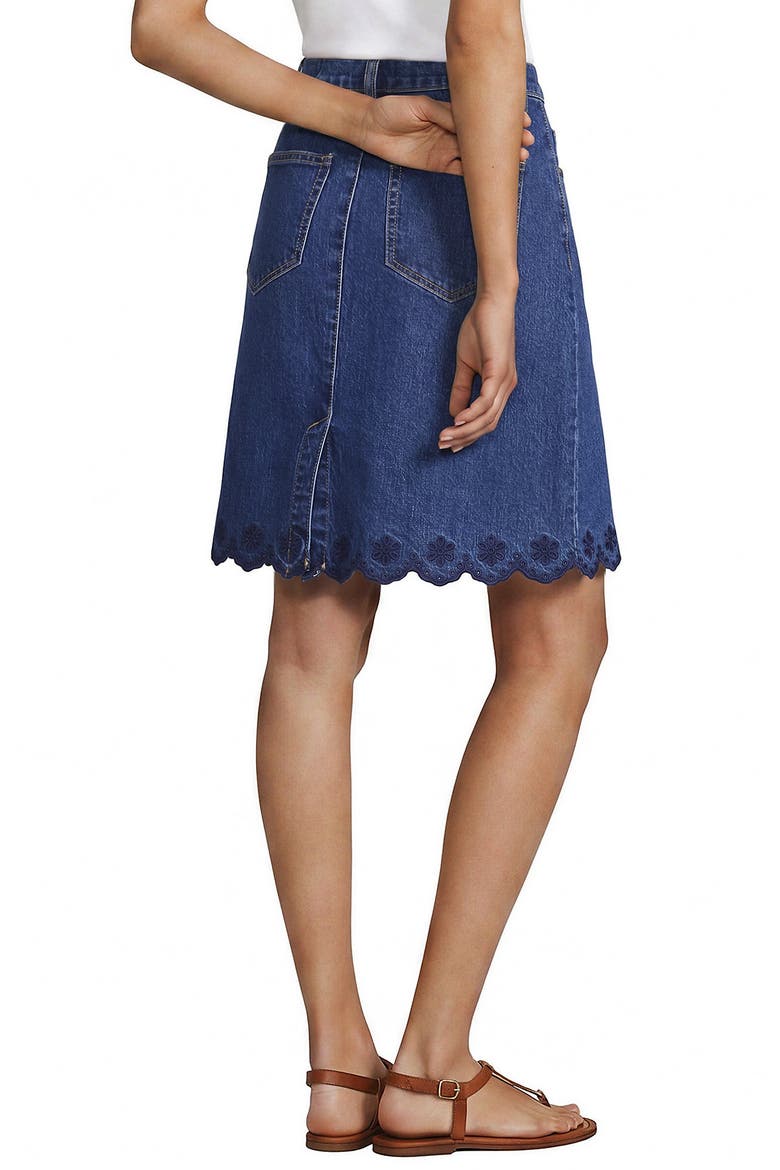 Soft Denim Classic 5 Pocket Above the Knee Skirt, Alternate, color, Crawford Wash