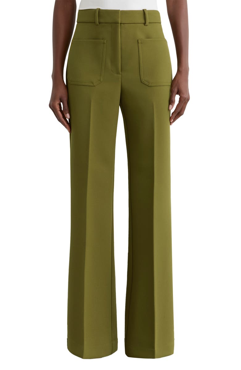 Reiss Priya Patch Pocket Wide Leg Pants, Main, color, Chartreuse Green