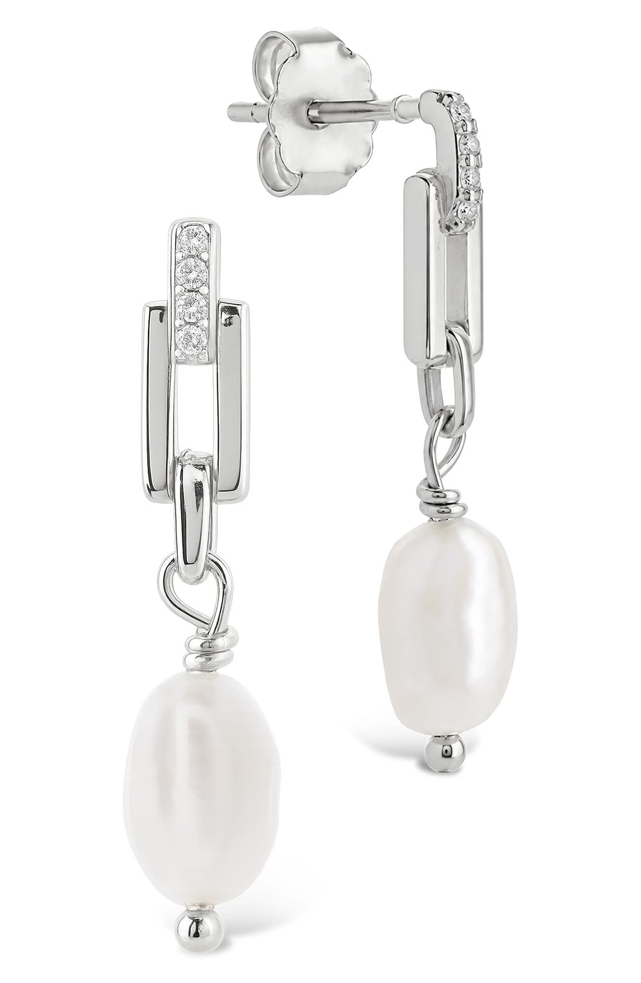 Cecelia Faux Pearl & Cubic Zirconia Drop Earrings