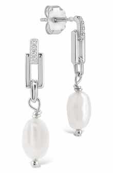 Cecelia Faux Pearl & Cubic Zirconia Drop Earrings