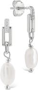 Sterling Forever Cecelia Faux Pearl & Cubic Zirconia Drop Earrings