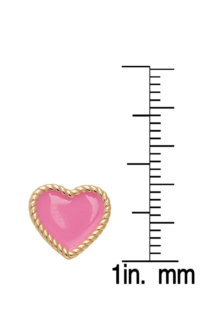 Kids' Heart Twist Stud Earrings, Alternate, color, PINK