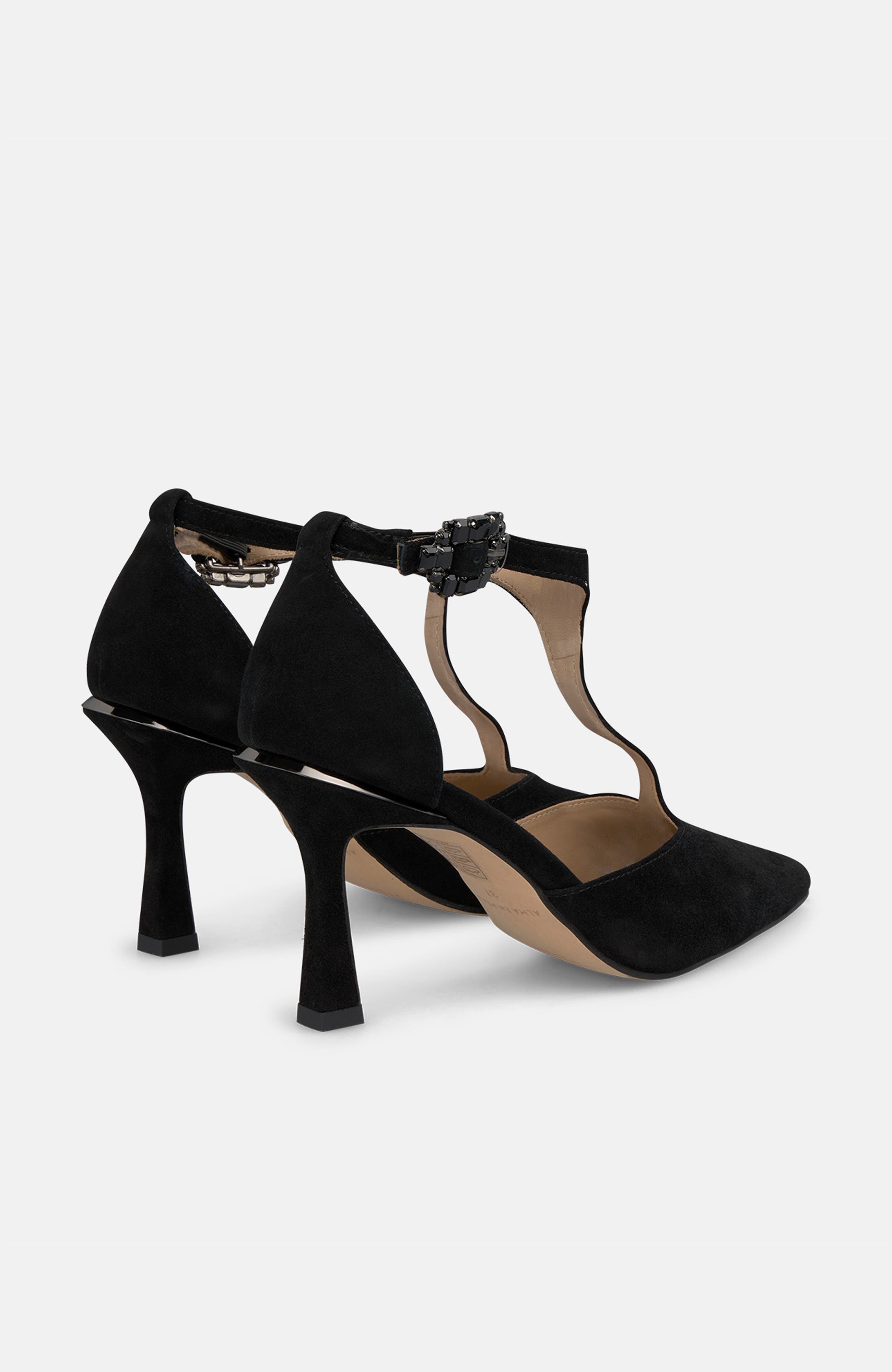 Sharp Jewel Buckle Shoe, Alternate, color, Black