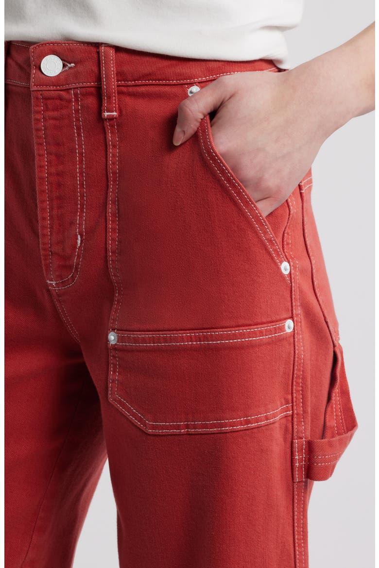 Silverado Ankle Wide Leg Carpenter Jeans, Alternate, color, TERRACOTTA