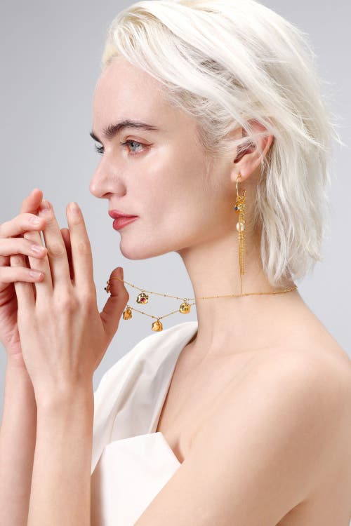 Classicharms Iris Silver Radiant Reverie Gemstone Necklace In Gold