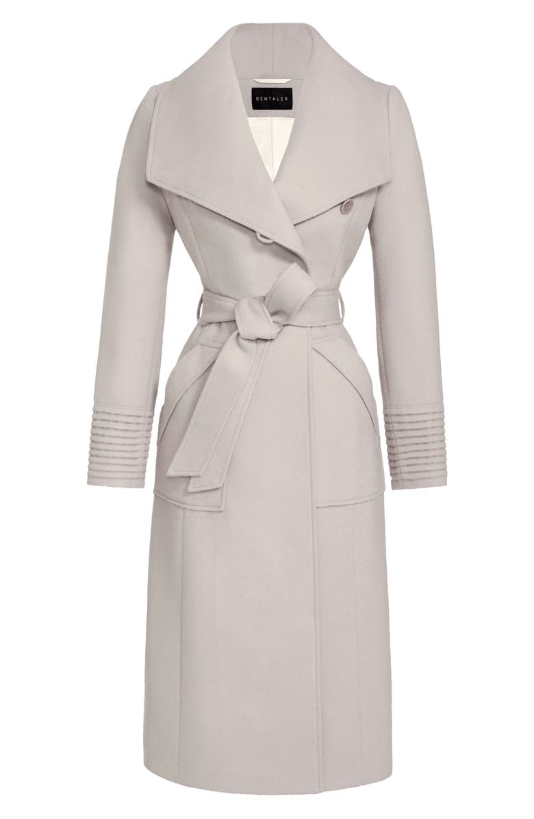 SENTALER Wide Collar Alpaca & Wool Longline Coat, Alternate, color, Bleeker Beige