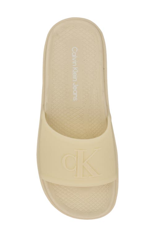 Calvin Klein Peari Slide Sandal In Light Natural