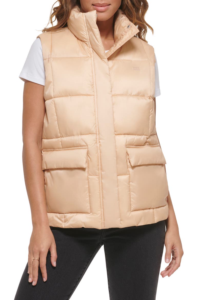 Box Quilt Puffer Vest, Alternate, color, FRAPPE