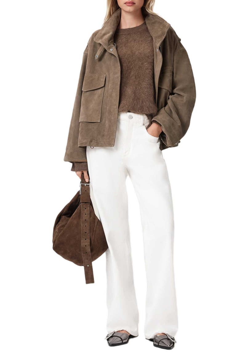 Clay Suede Jacket, Alternate, color, WALNUT BROWN