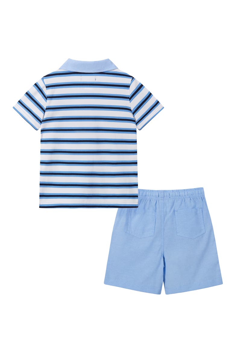 Kids' Polo Shirt & Shorts Set, Alternate, color, WHITE/BLUE MULTI