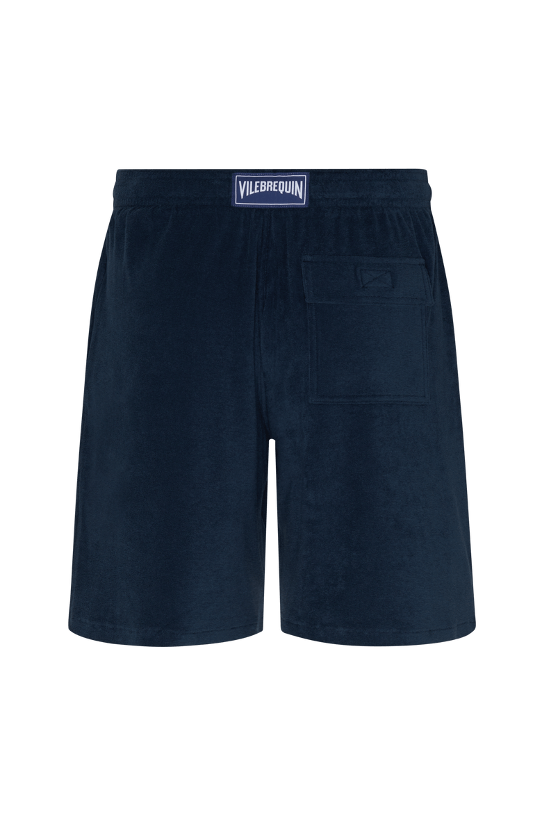 Men's Solid Organic Terry Bermuda Shorts, Alternate, color, BLEU MARINE
