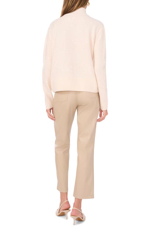 VINCE CAMUTO VINCE CAMUTO SEQUIN STRIPE MOCK NECK SWEATER 