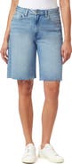 Kensie Relaxed Fit Raw Hem Denim Shorts