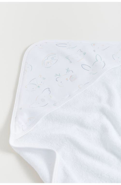 Babycottons Grey Small Hooded Towel In Multicolor