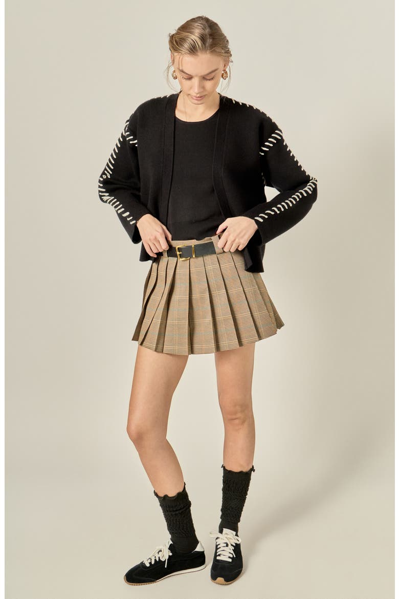 Whipstitch Cardigan, Alternate, color, BLACK/ WHITE