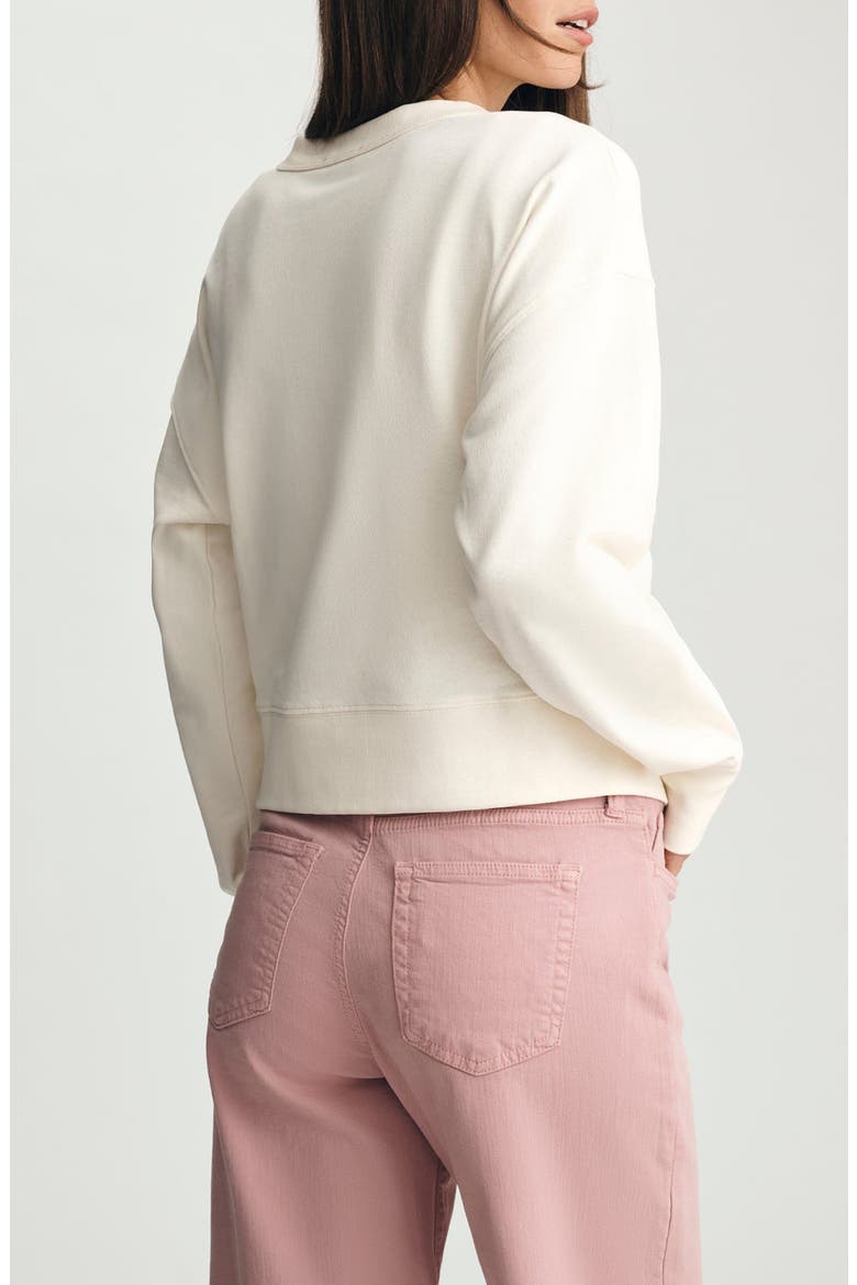 V-Stitch Drop Shoulder Cotton Sweatshirt, Alternate, color, WHISPER WHITE