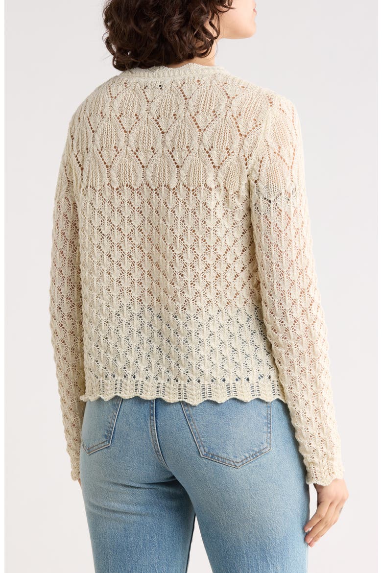 Crochet Cardigan Sweater, Alternate, color, CREAM