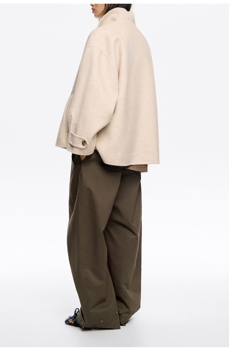 Bimba y Lola Double-Face A-Line Coat, Alternate, color, Ivory