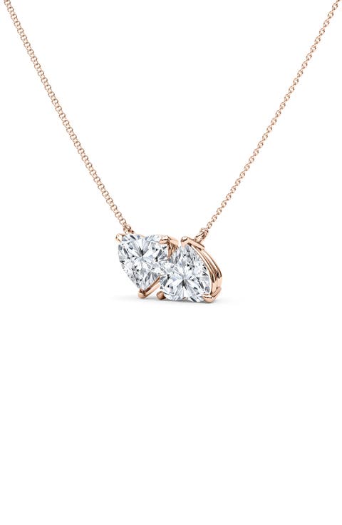 Twin Heart Lab Grown Diamond Necklace