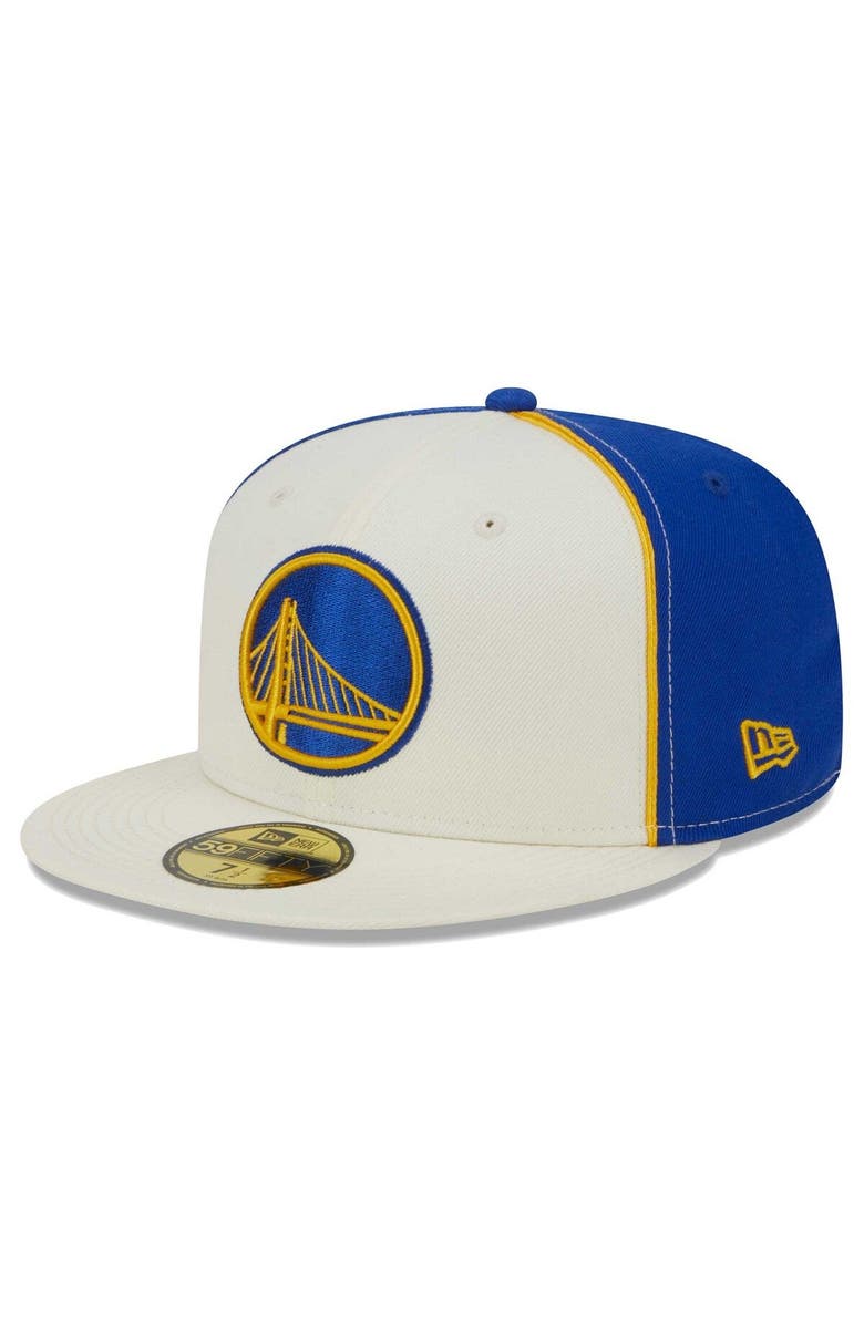 New Era Men's New Era Cream Golden State Warriors Piped Pop Panel 59FIFTY Fitted Hat, Main, color, Cream