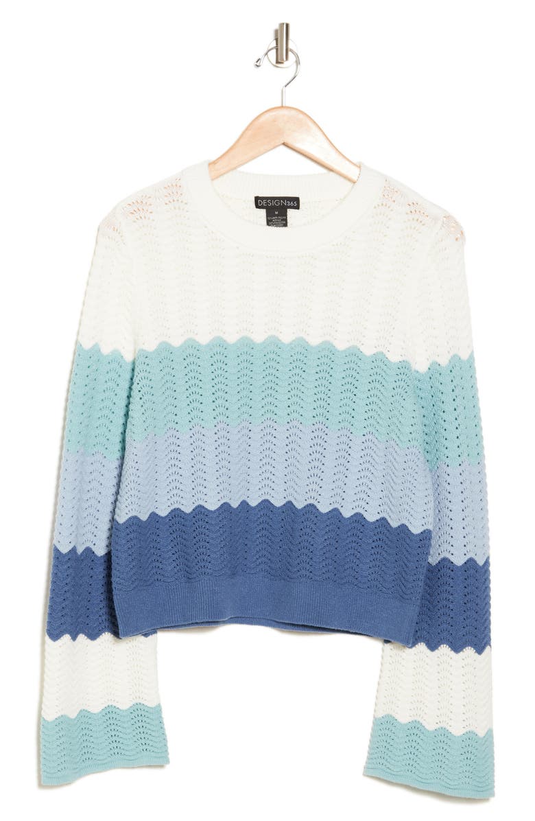 Design History Colorblock Pointelle Sweater, Alternate, color, 