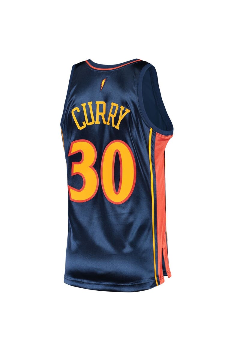 Men's Mitchell & Ness Stephen Curry Navy Golden State Warriors 2009/10 Hardwood Classics Authentic Jersey, Alternate, color, Navy