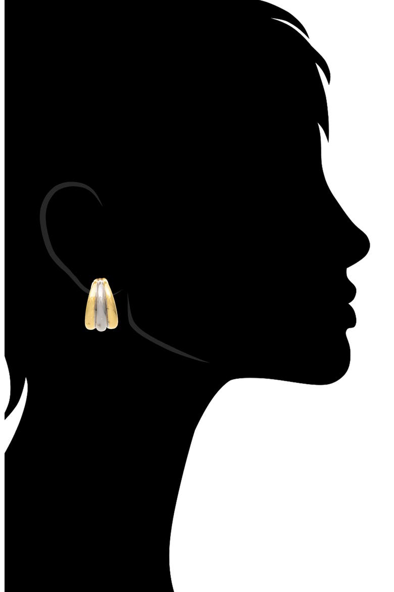 Two Tone Hoop Earrings, Alternate, color, TWO TONE