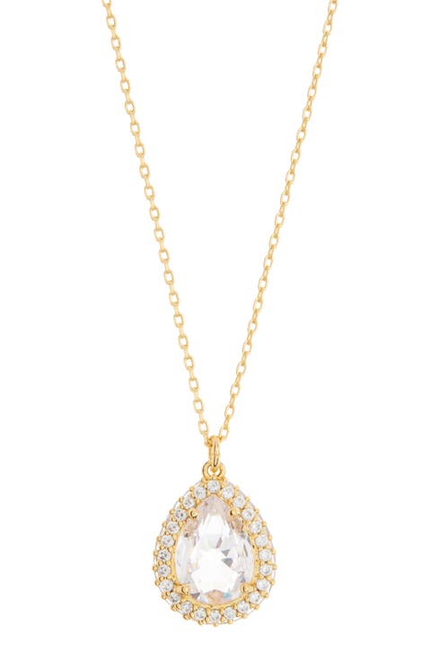 brilliant statements pavé halo pendant necklace