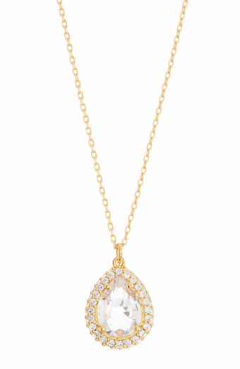KATE SPADE SATURDAY brilliant statements pavé halo pendant necklace