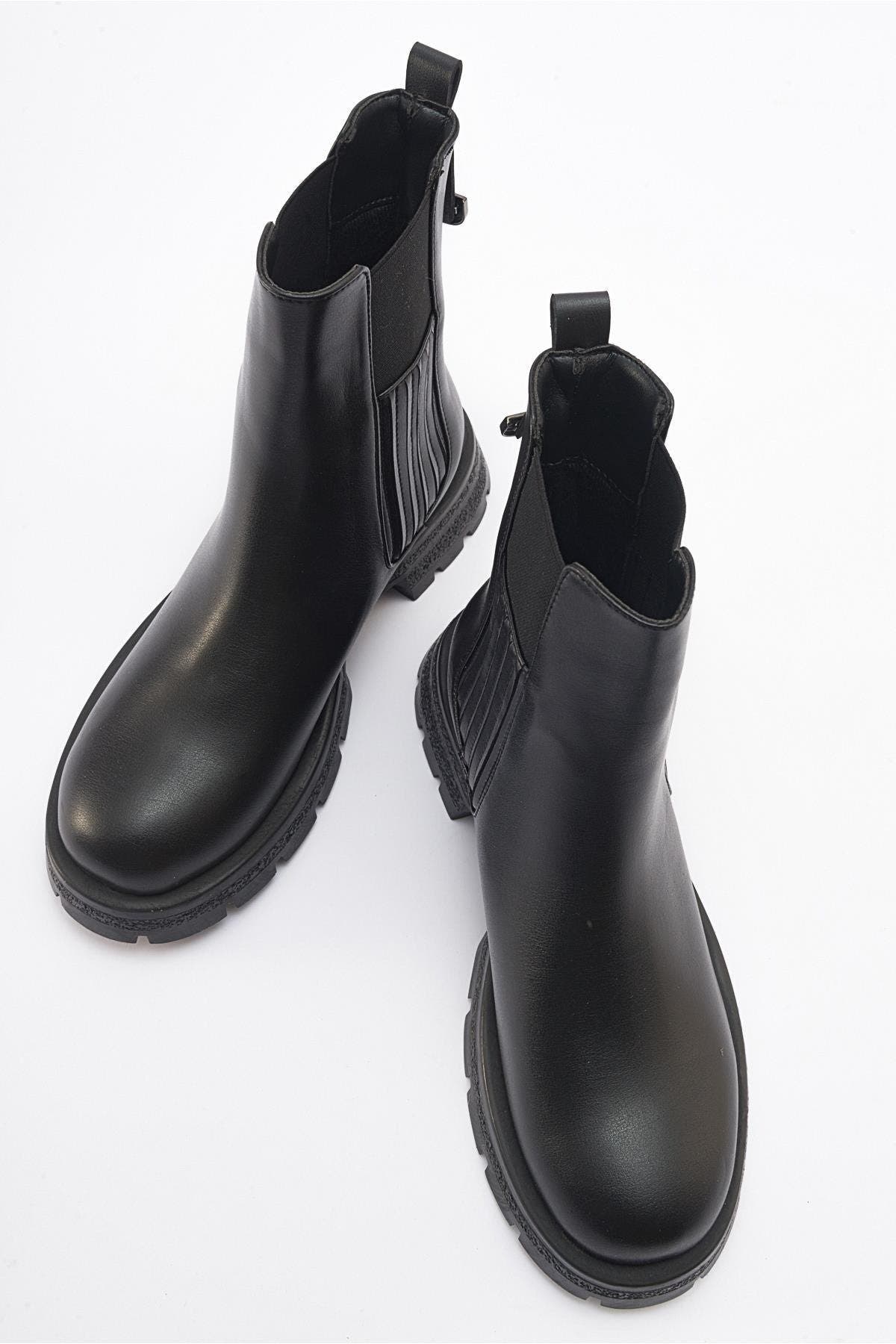 Prologue Shoes Sofia Chelsea Boot, Alternate, color, Black Faux Leather