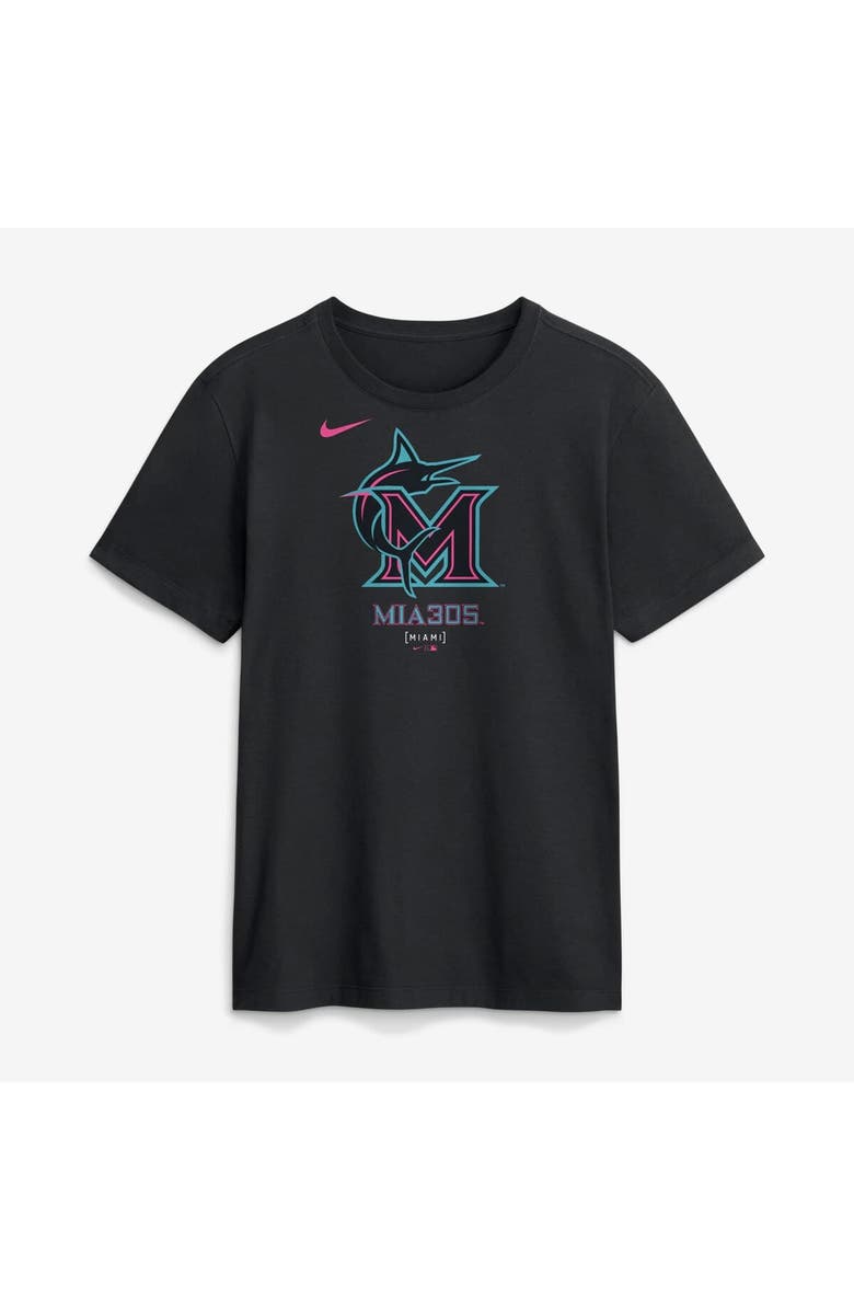 Nike Men's Nike Black Miami Marlins City Connect Large Logo T-Shirt, Alternate, color, Black