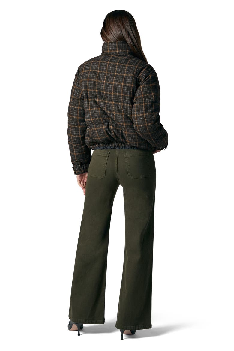Bruna Plaid Wool Blend Puffer Jacket, Alternate, color, MOSS MULTI PLAID