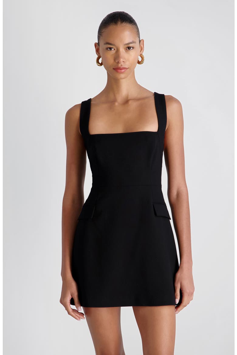 Whisper Crisscross Strap Minidress, Alternate, color, BLACK