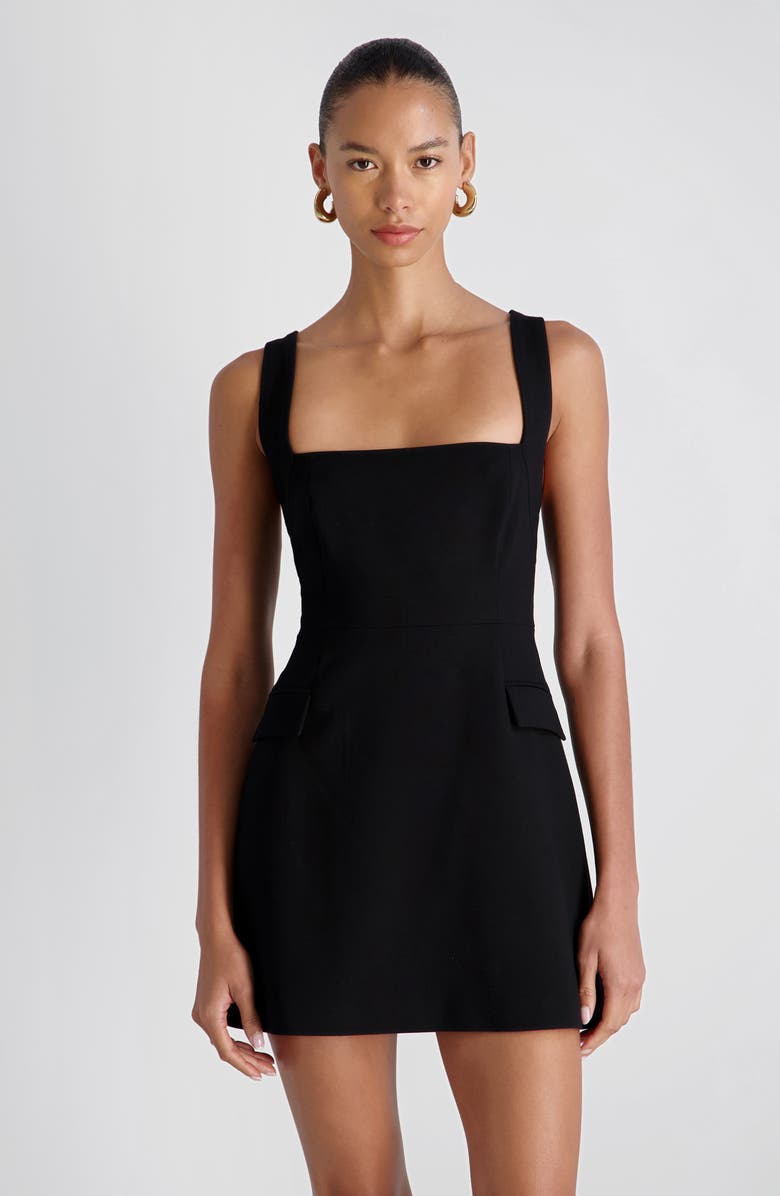 French Connection Whisper Crisscross Strap Minidress, Alternate, color, Black