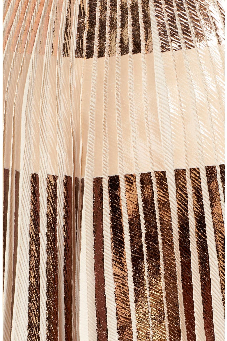 Proenza Schouler Knife Pleat Cloqué Skirt, Alternate, color, ROSE GOLD/ NUDE/ BRONZE