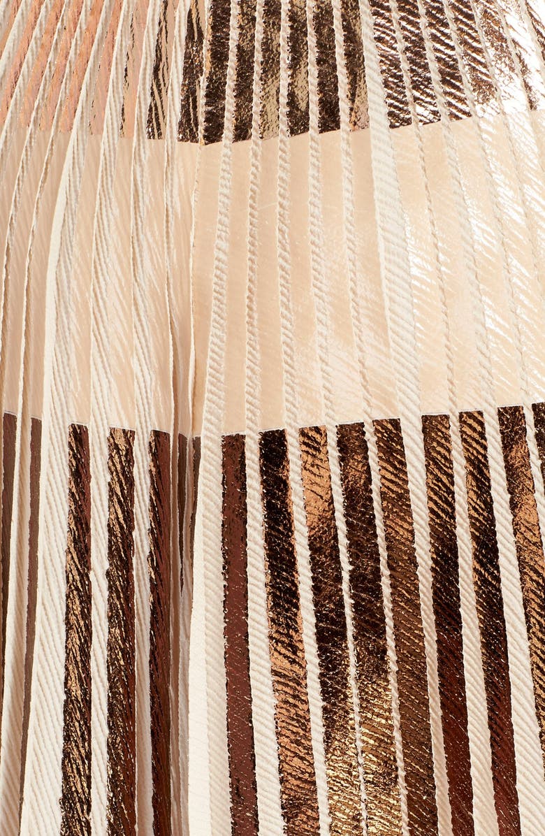 Proenza Schouler Proenza Schouler Knife Pleat Cloqué Skirt, Alternate, color, Rose Gold/ Nude/ Bronze