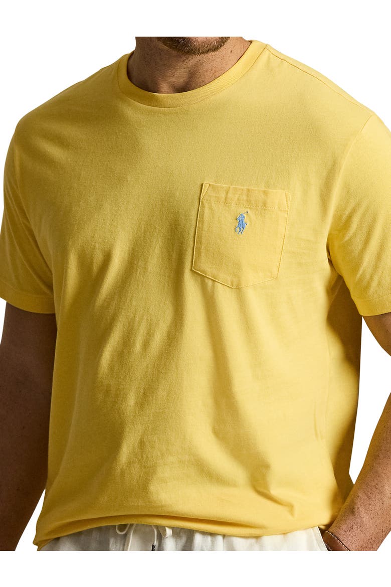 Big & Tall Classic Fit Jersey Crewneck Pocket Tee, Alternate, color, SUNFISH YELLOW