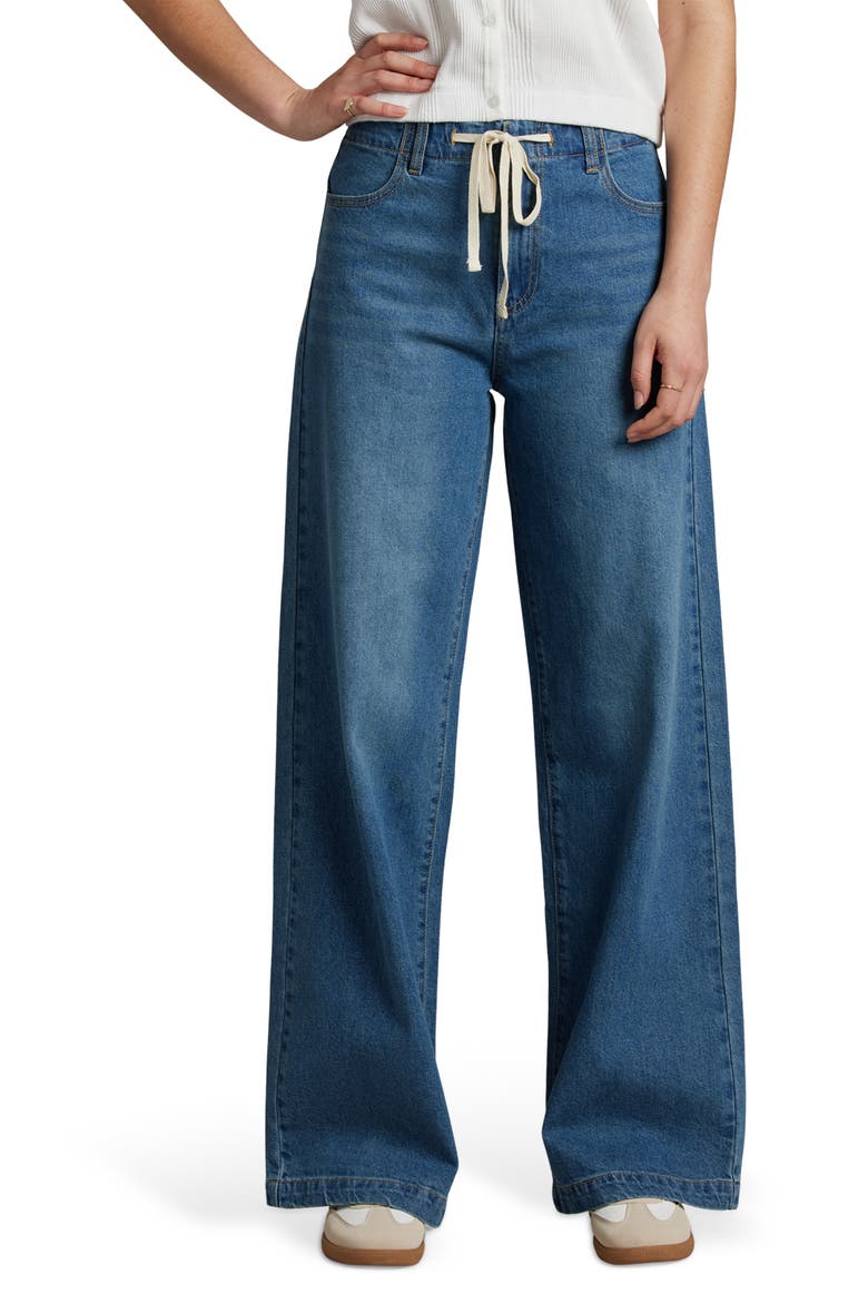 Selah Wide Leg Drawstring Jeans, Main, color, TOPANGA BLUE