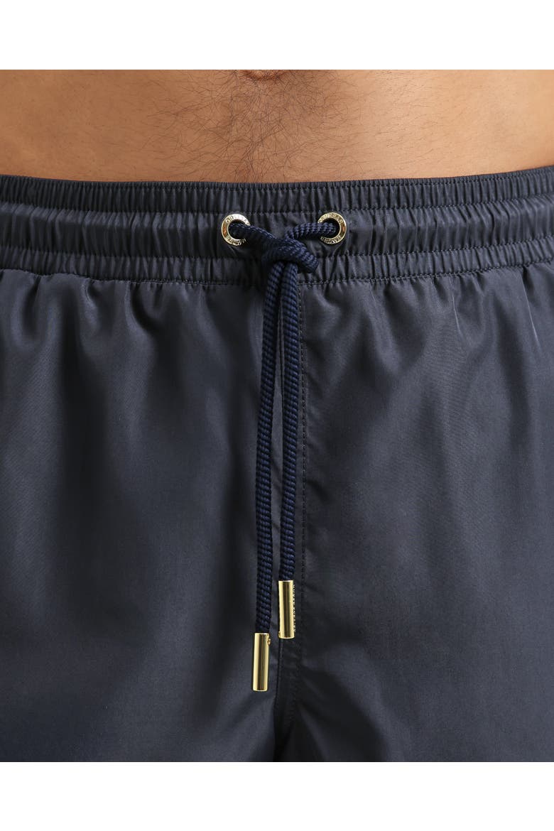 Boxer Mid-Length Relaxed Fit Drawcord Swim Shorts, Alternate, color, Granite