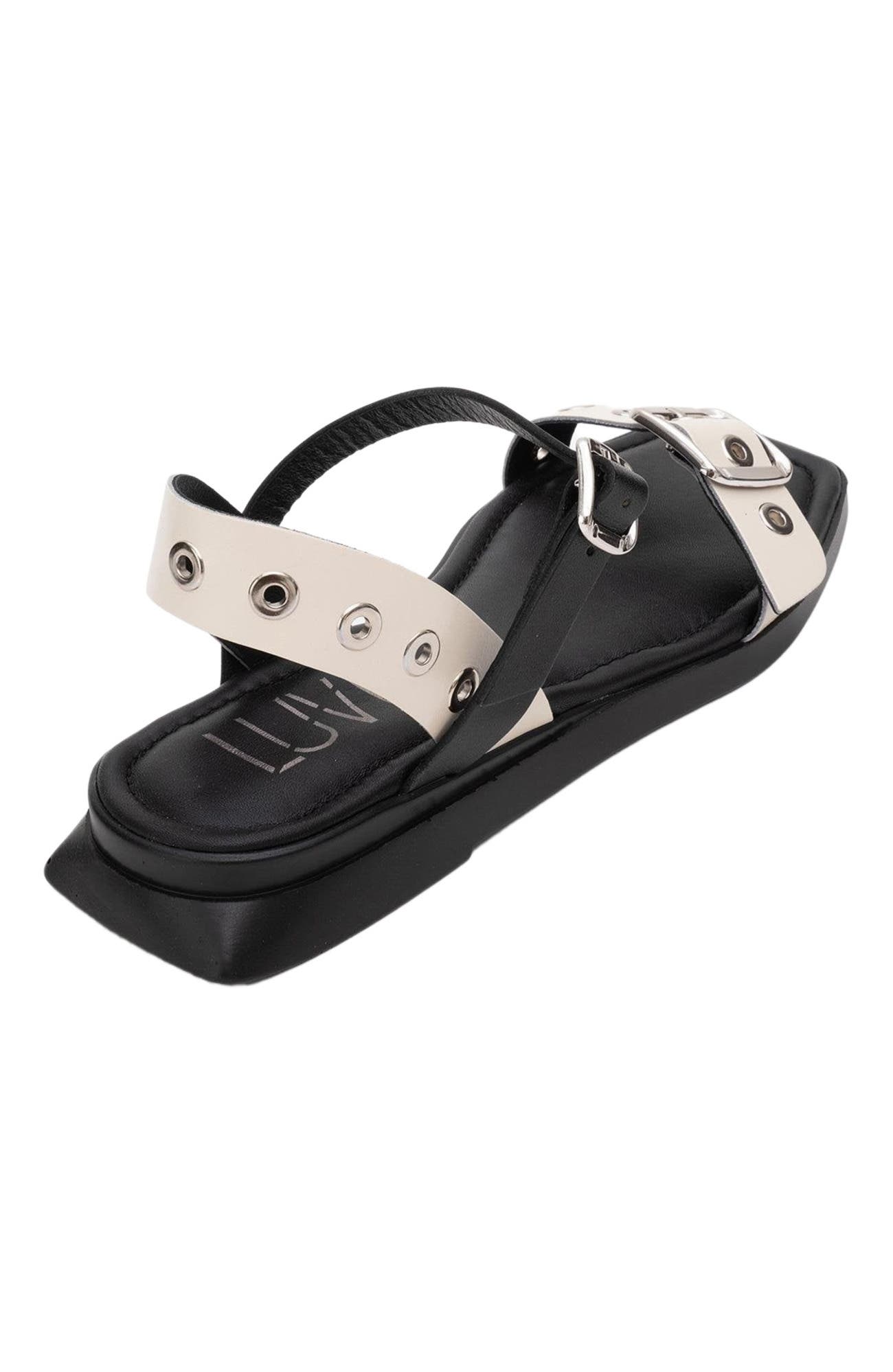 Forever & Always Shoes Mozes Leather Sandal, Alternate, color, Beige Leather