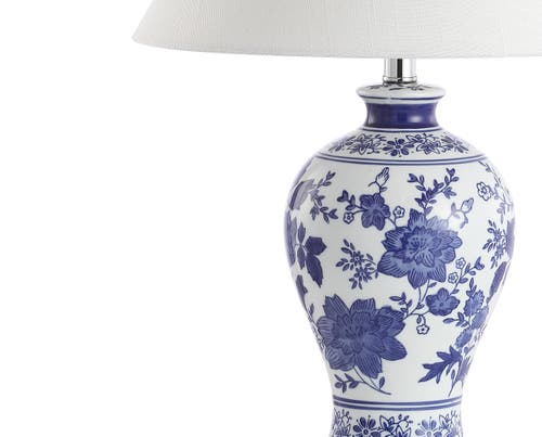 Jonathan Y Song 21.5in Chinoiserie Floral Led Table Lamp In Blue/white