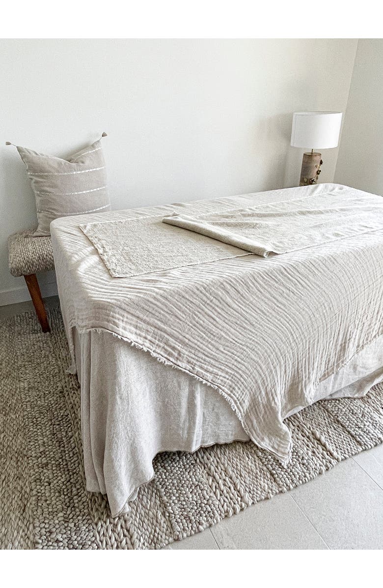 Anaya So Soft Linen Table Runner, Alternate, color, White