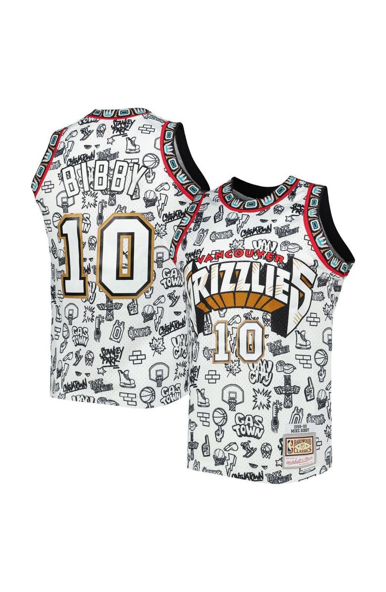 Mitchell & Ness Men's Mitchell & Ness Mike Bibby White Vancouver Grizzlies 1998/99 Swingman Jersey, Alternate, color, 