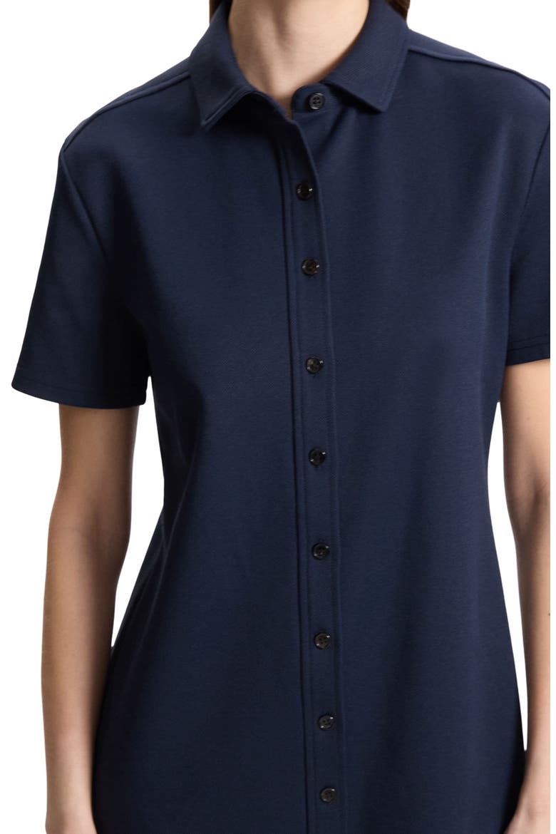Short Sleeve Piqué Shirtdress, Alternate, color, NOCTURNE NAVY